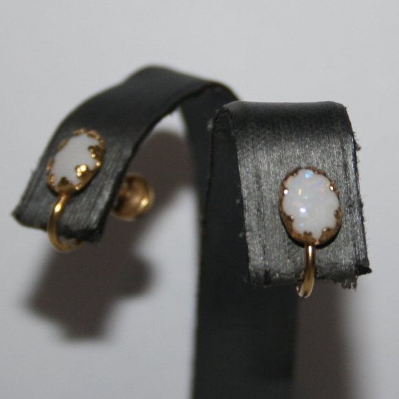 Vintage Jewelry - Vintage 1/20 12k gf opal screw on earrings